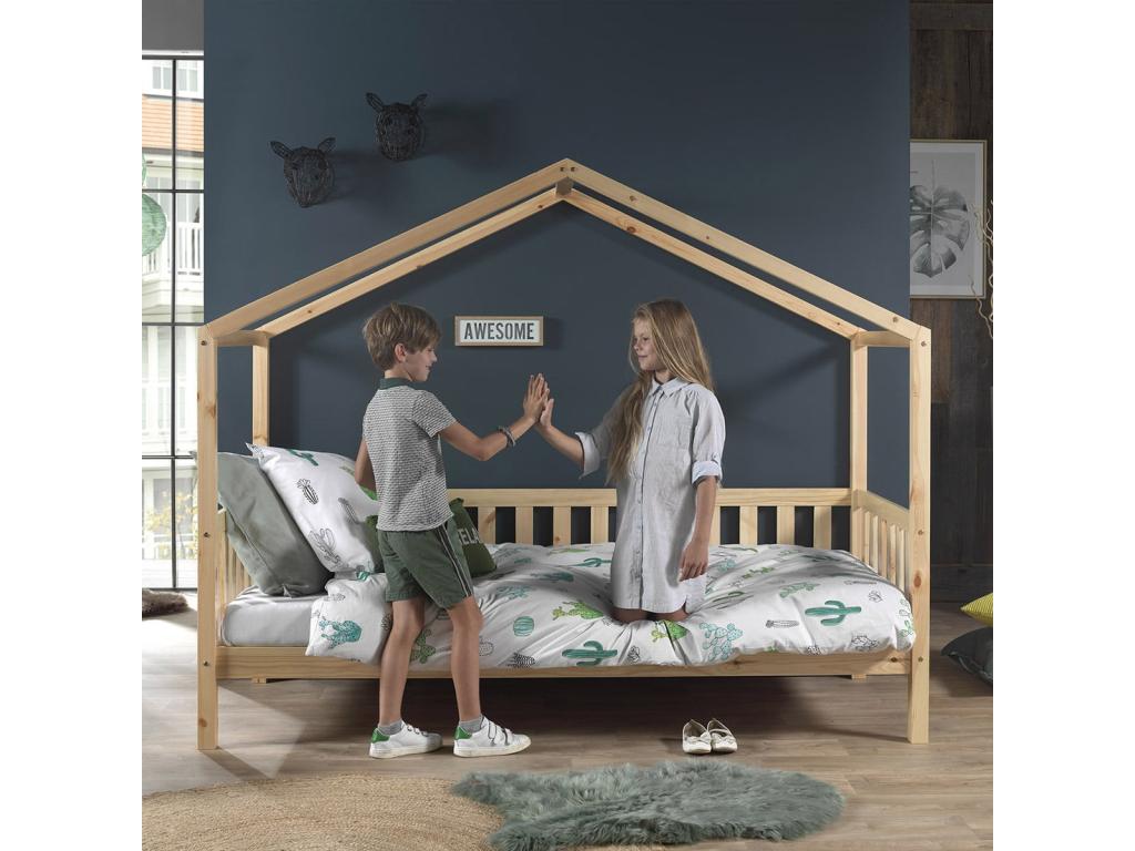 Lit en pin naturel, 90 x 200 cm