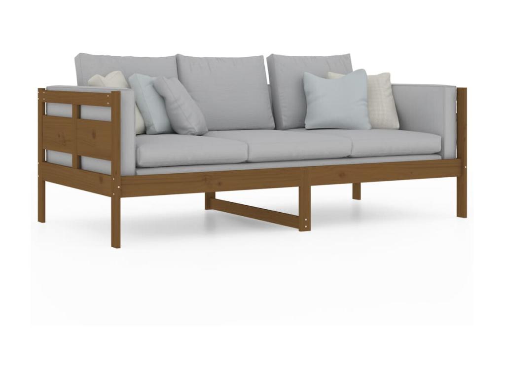 Lit en bois massif marron, 90 x 190 cm