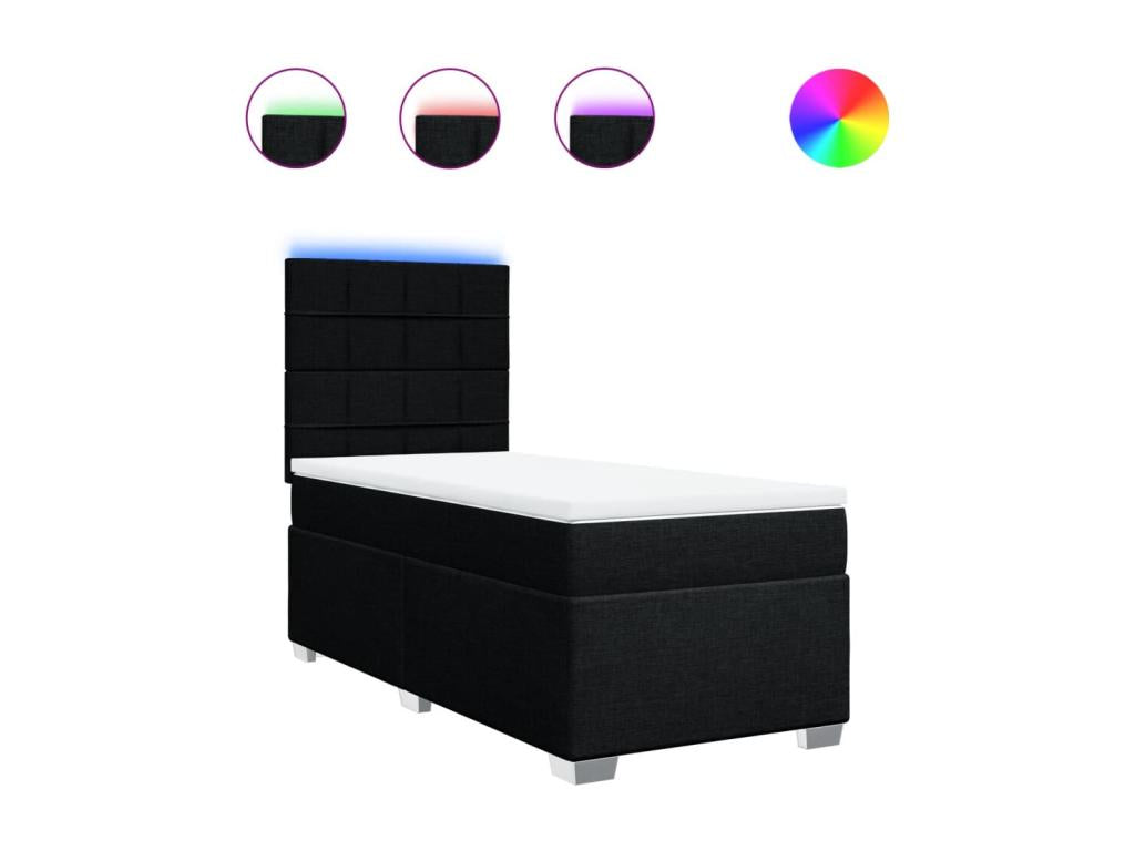 Matelas en tissu noir, 100 x 200 cm