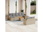 Ensemble de mobilier de jardin en résine tressée beige - dlz1766580659714