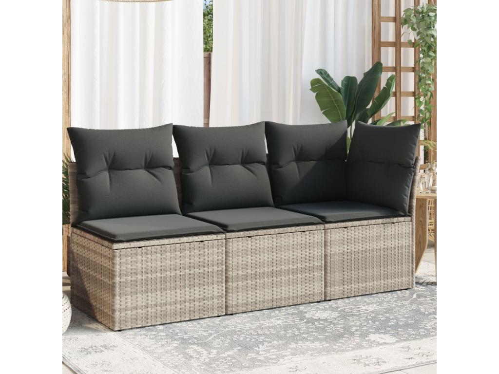 Canapé en résine tressée grise