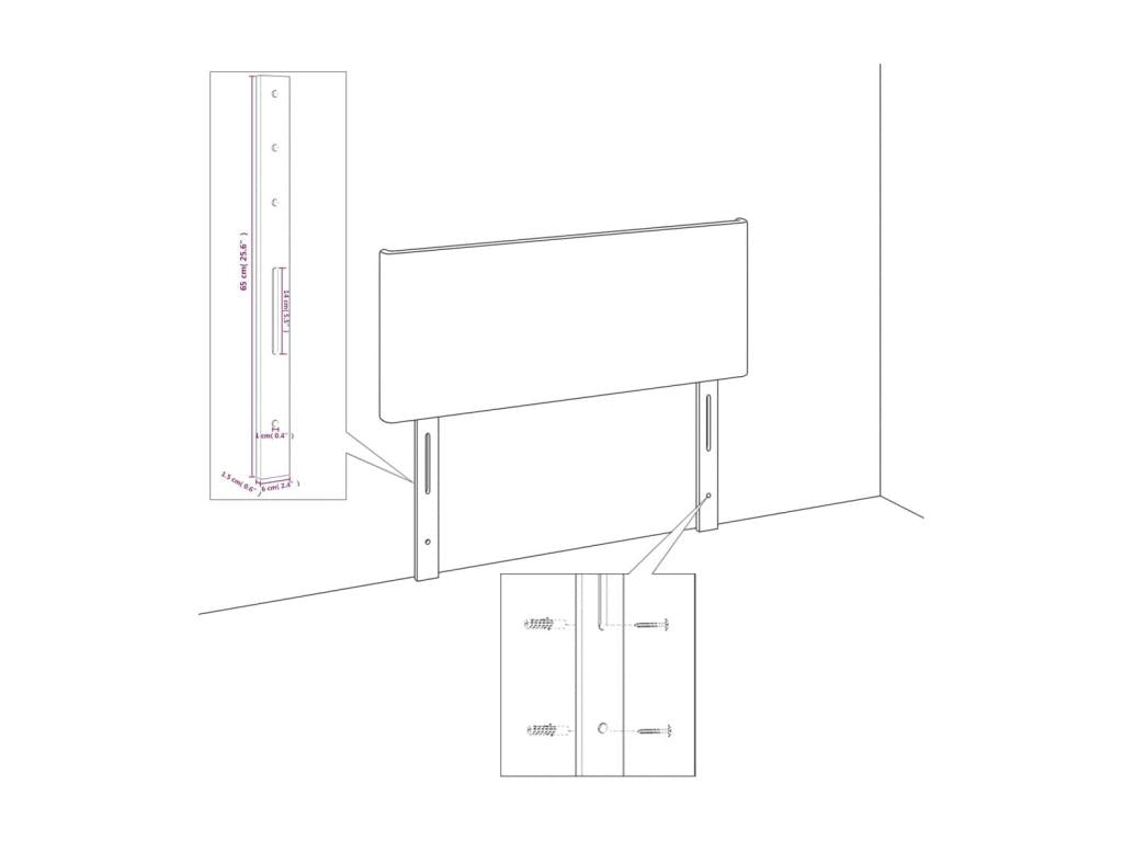 Lit en similicuir marron, 72 x 5 x 78 cm