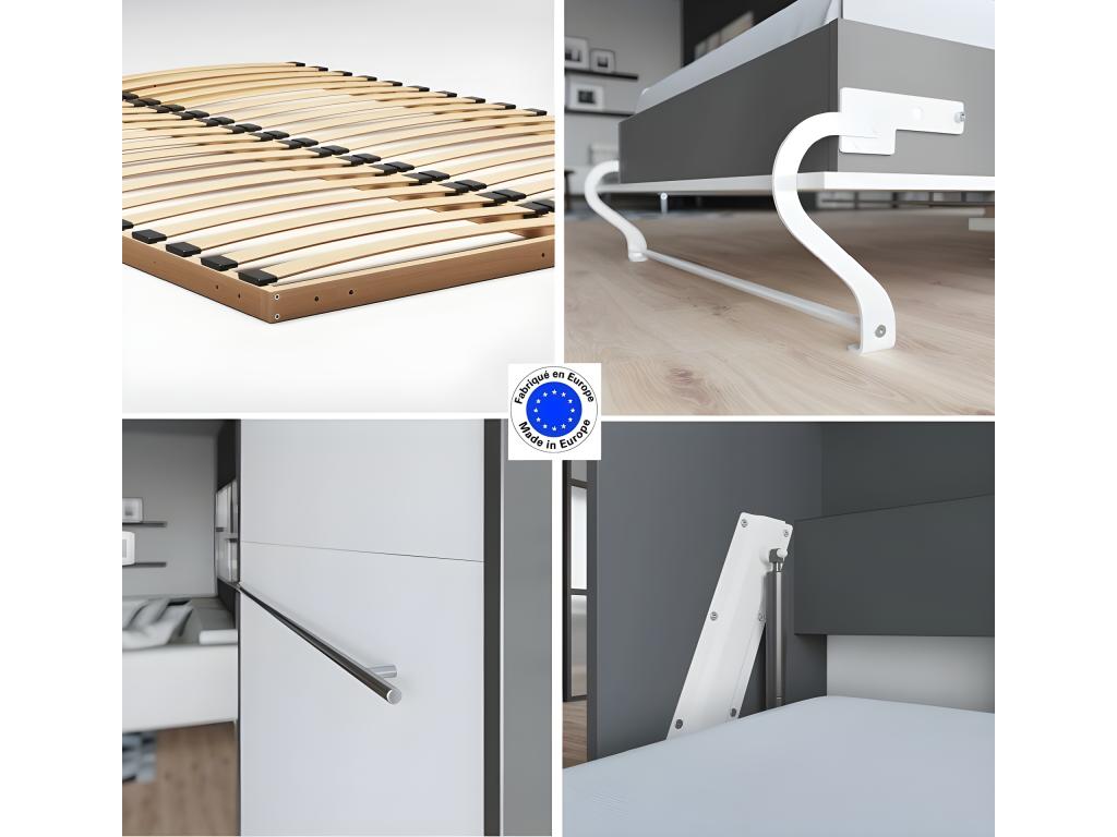 Lit blanc, 140 x 200 cm - dlz1766580443214