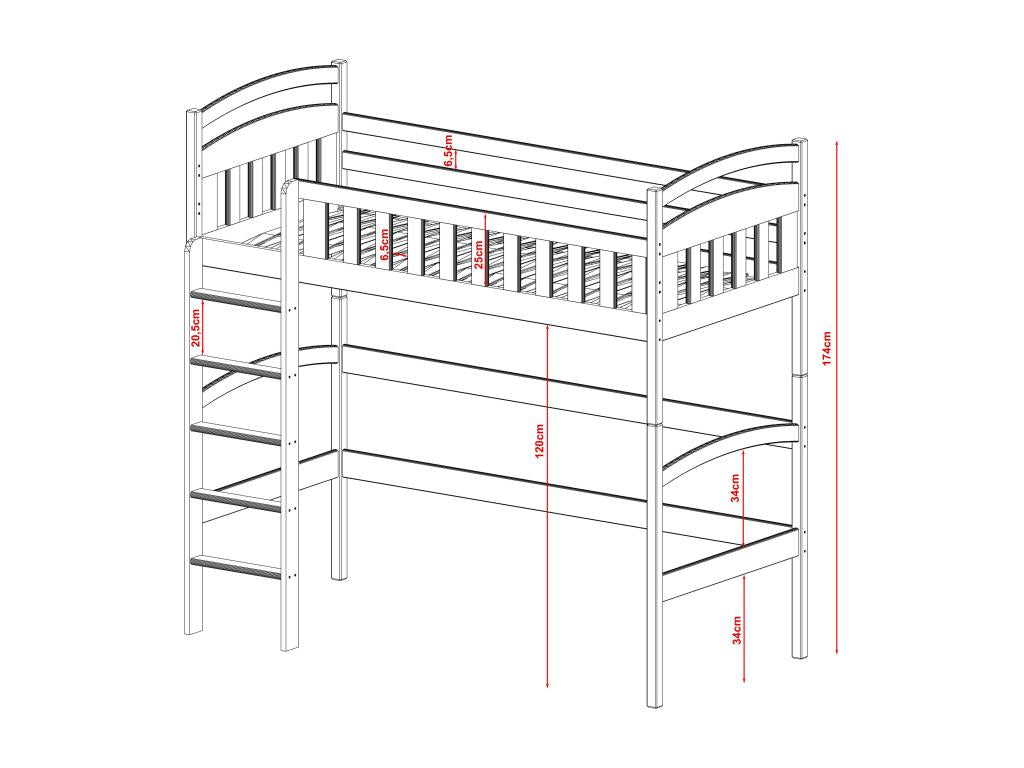 Lit beige, 80 x 180 cm