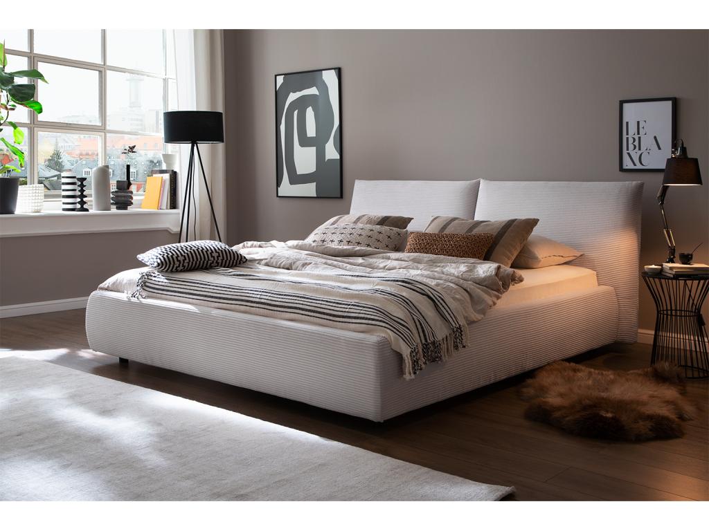 Lit en velours blanc