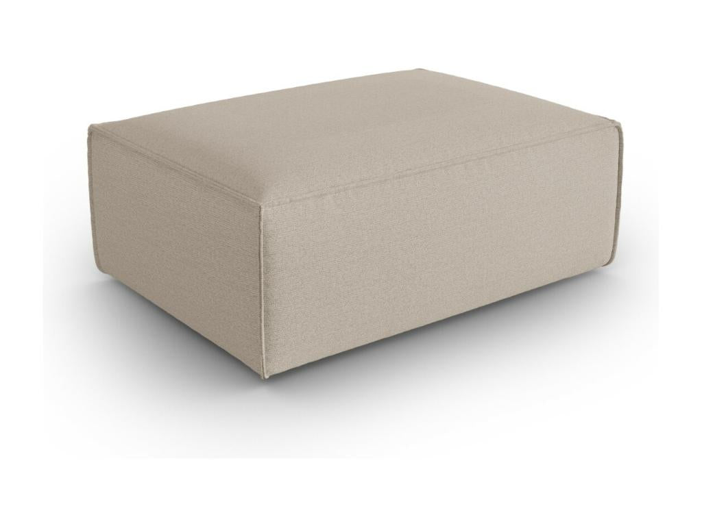 Pouf en velours beige, 100 x 69 x 40 cm
