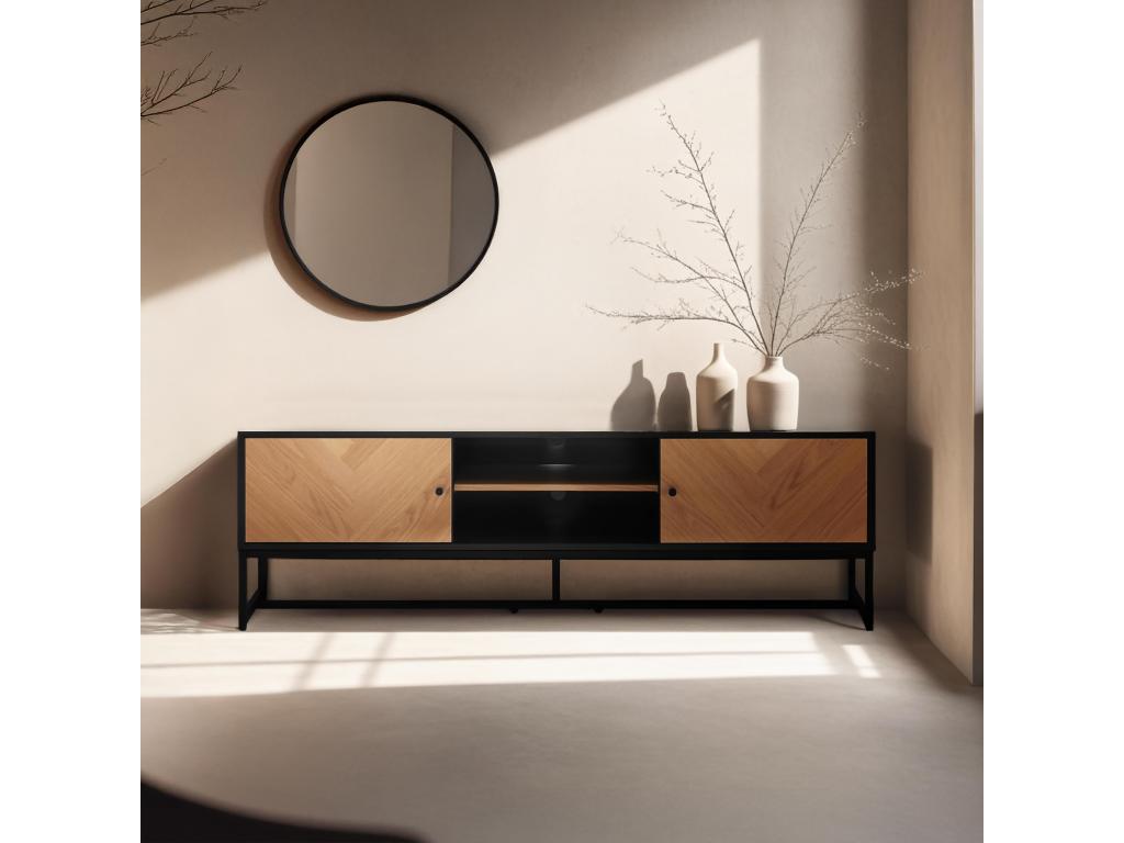 Meuble TV en chêne noir