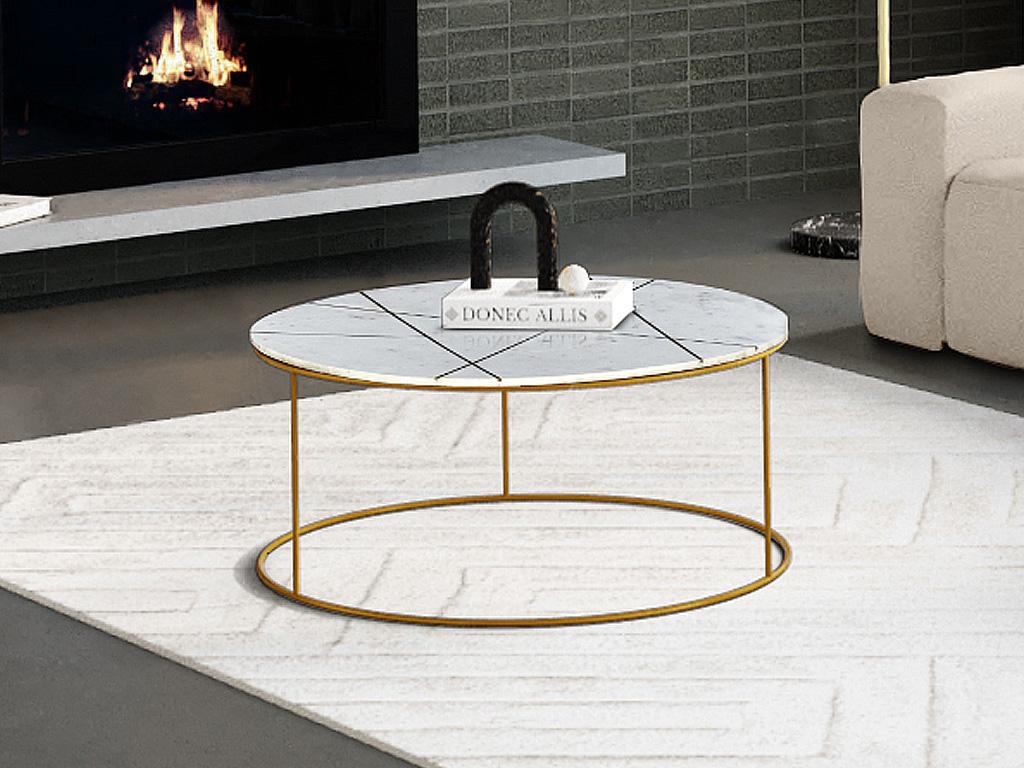 Table basse en métal blanc