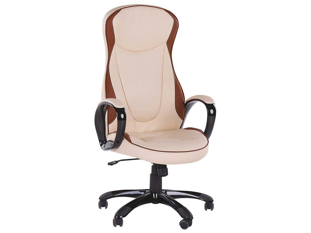 Fauteuil d'appoint en cuir beige