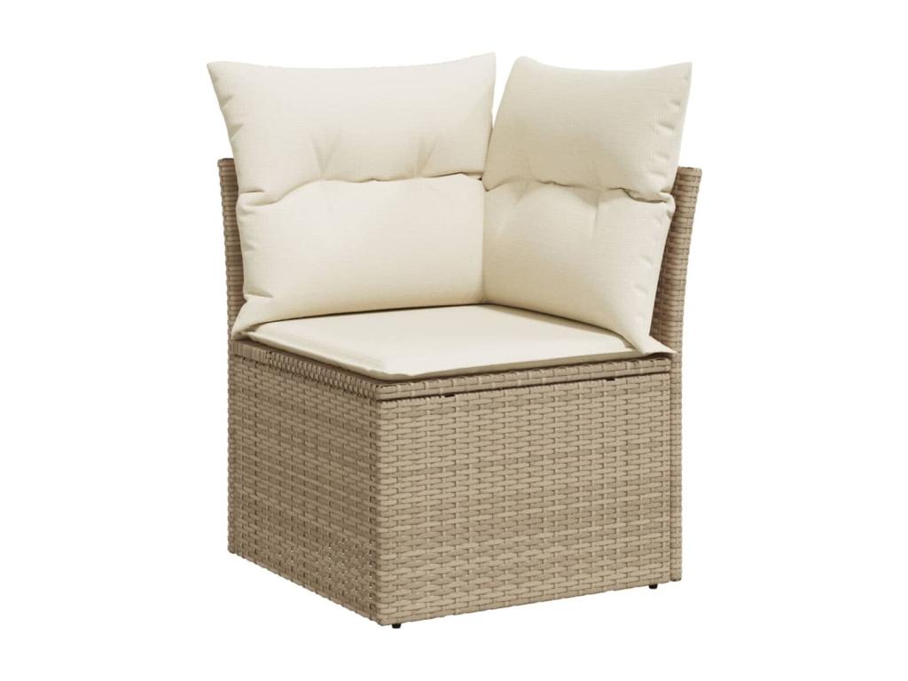 Ensemble de mobilier de jardin en résine tressée beige - dlz1766580365554