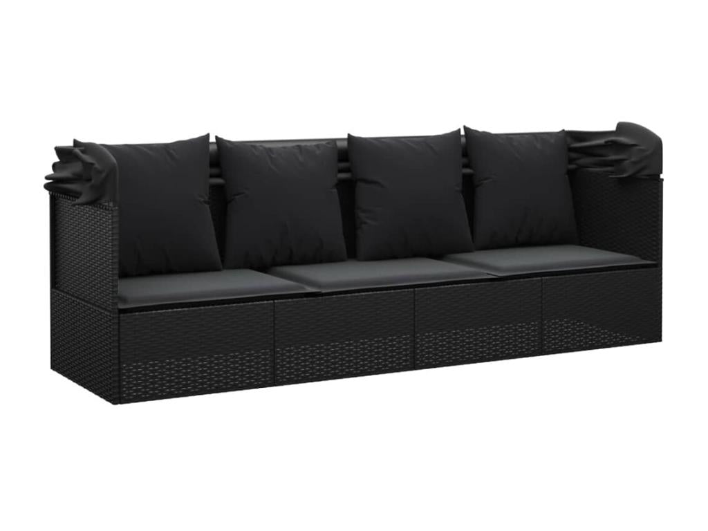 Lit noir, 203 x 58 x 56 cm