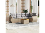 Ensemble de mobilier de jardin en résine tressée beige - dlz1766581028910