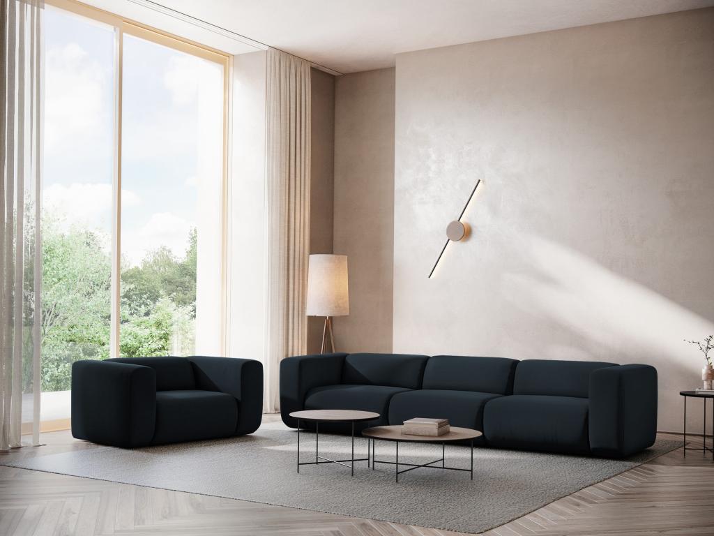 Canapé en velours bleu