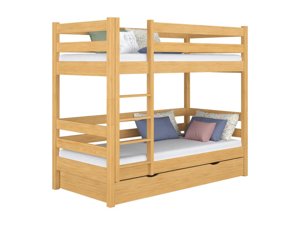 Lit en pin brun, 120 x 200 cm