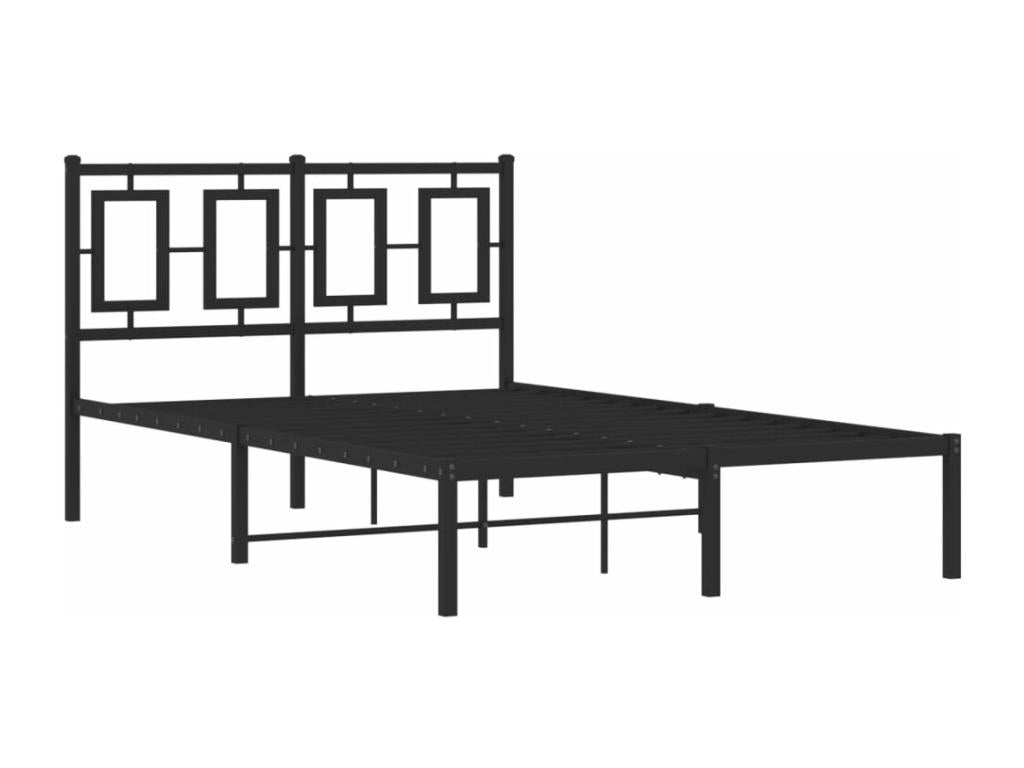 Cadre de lit en métal noir, 120 x 190 cm