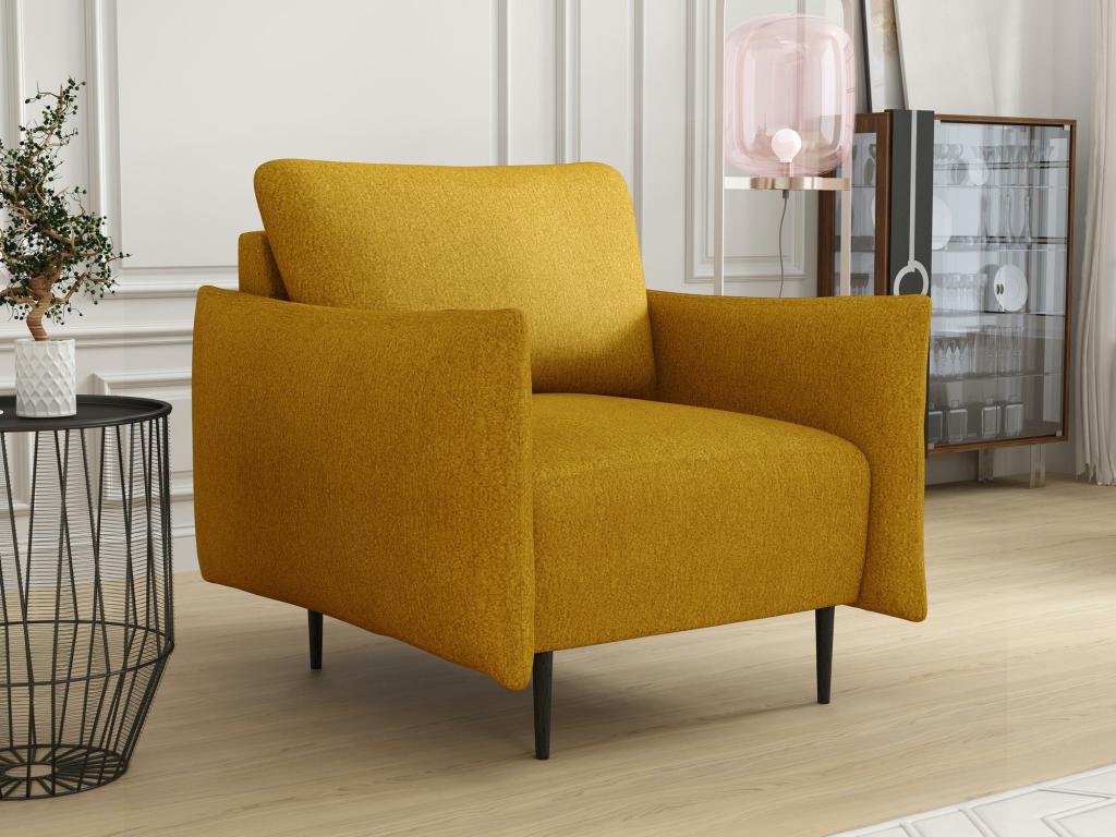Fauteuil d'appoint en métal jaune, 85 x 90 x 98 cm