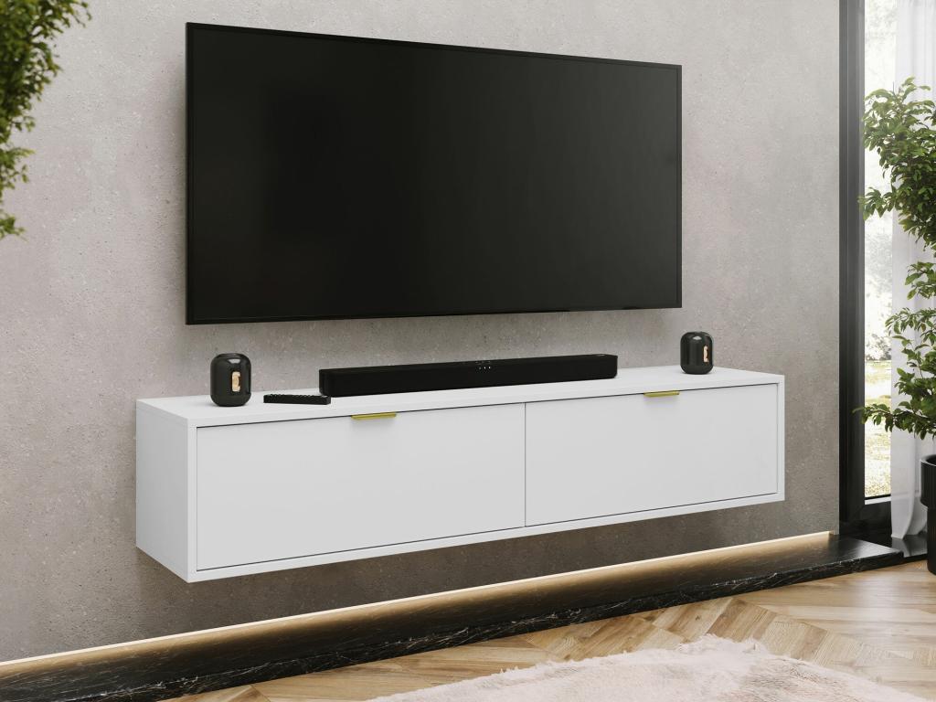 Meuble TV blanc, 175 x 35 x 33 cm
