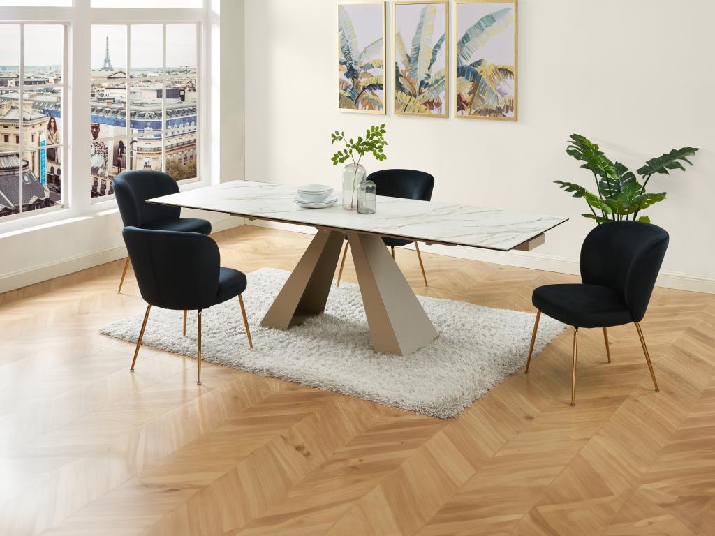 Table de salle à manger en métal blanc