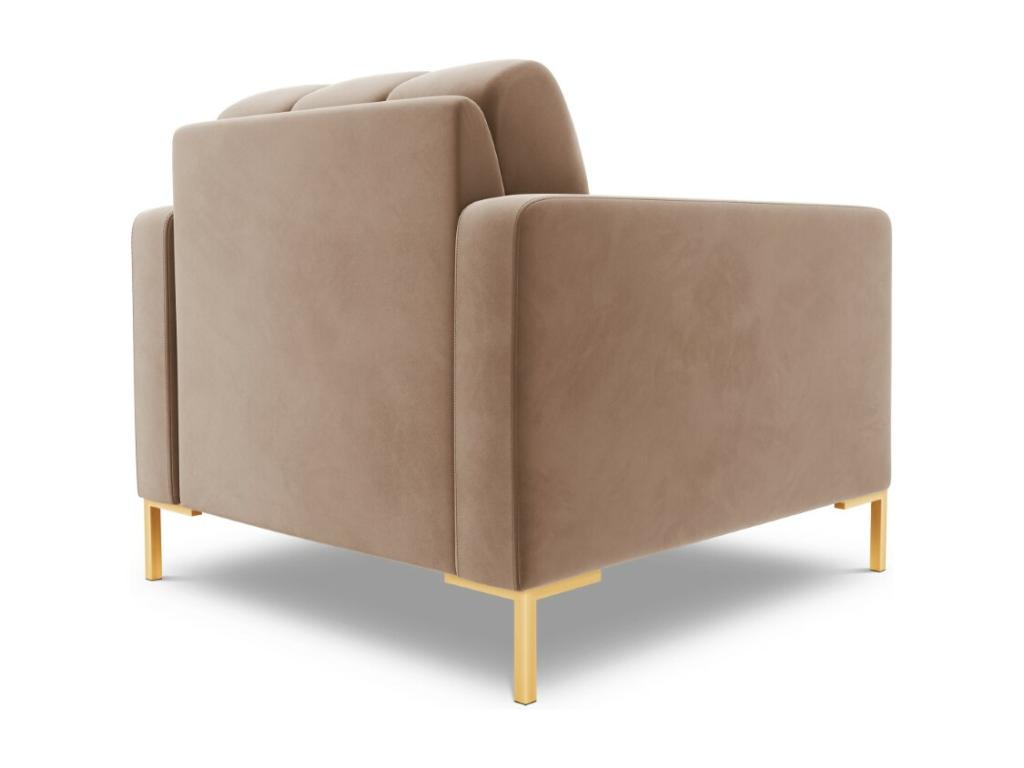 Fauteuil d'appoint en velours beige, 87 x 92 x 75 cm