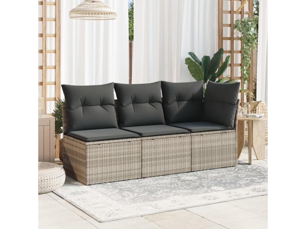 Canapé en résine tressée grise