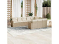 Ensemble de mobilier de jardin en résine tressée beige - dlz1766580366287