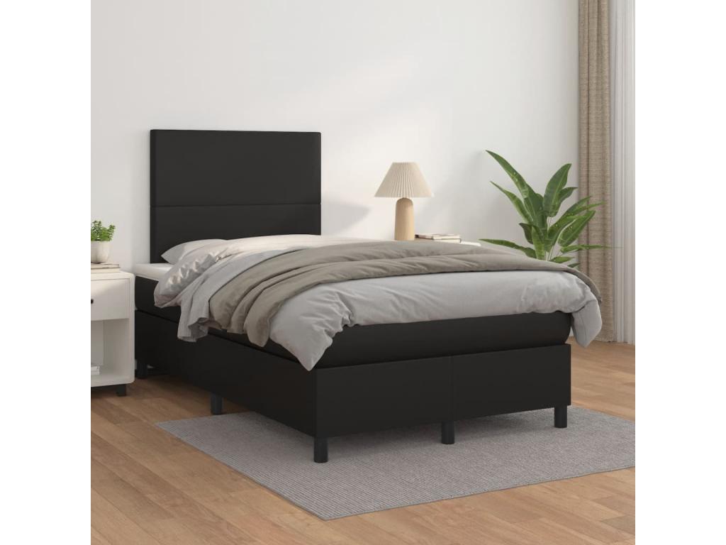 Matelas en similicuir noir, 120 x 190 cm