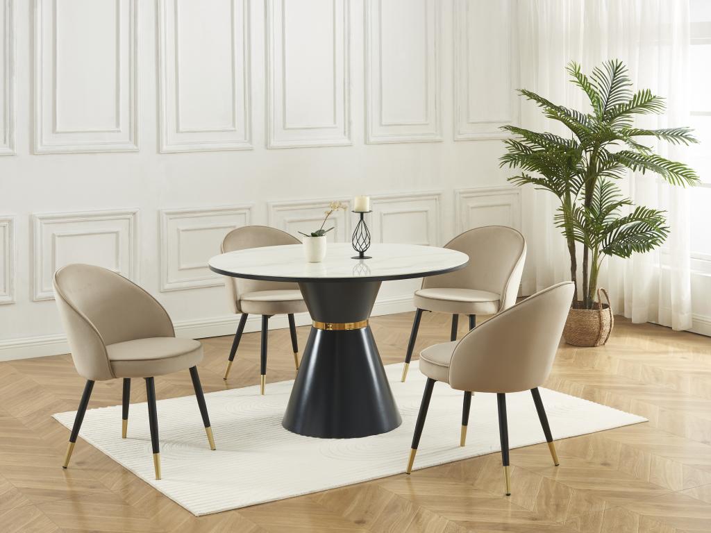 Mobilier d'intérieur en velours beige - dlz1766580505060