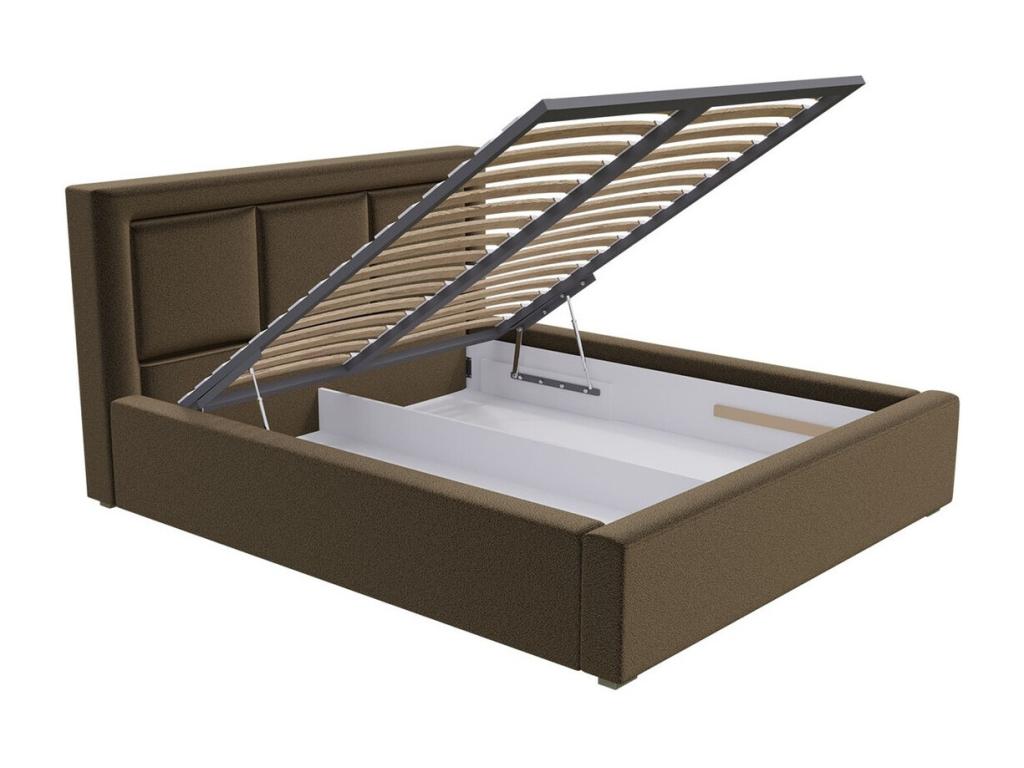 Lit marron, 200 x 223 x 93 cm